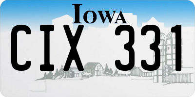 IA license plate CIX331