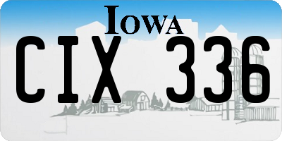 IA license plate CIX336