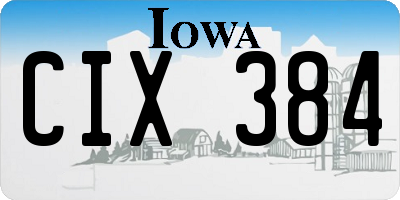 IA license plate CIX384