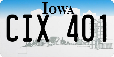 IA license plate CIX401