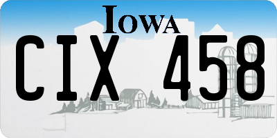 IA license plate CIX458