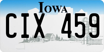 IA license plate CIX459