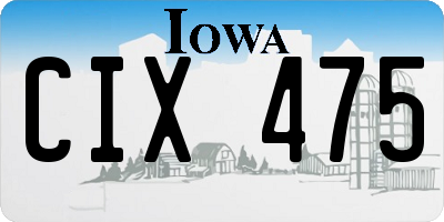 IA license plate CIX475