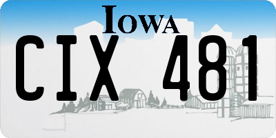 IA license plate CIX481