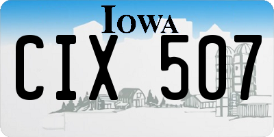 IA license plate CIX507