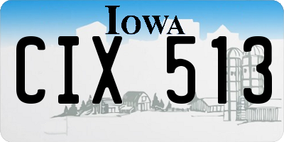 IA license plate CIX513