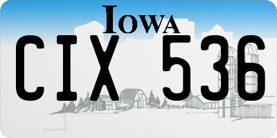 IA license plate CIX536