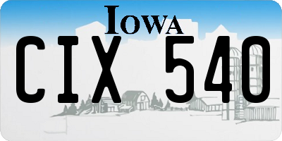 IA license plate CIX540
