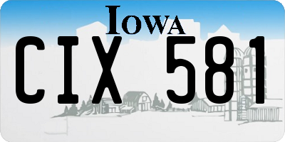 IA license plate CIX581