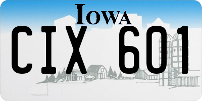 IA license plate CIX601