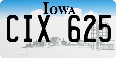 IA license plate CIX625