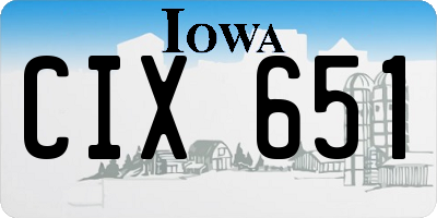 IA license plate CIX651