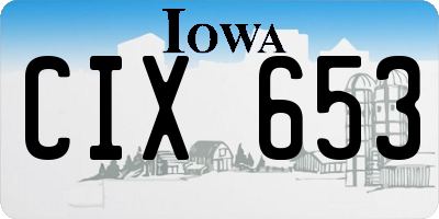 IA license plate CIX653