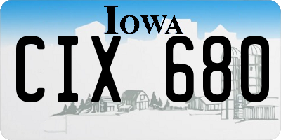 IA license plate CIX680