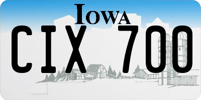 IA license plate CIX700