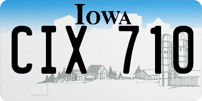 IA license plate CIX710