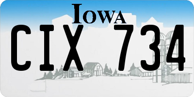 IA license plate CIX734