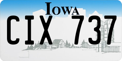 IA license plate CIX737