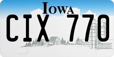 IA license plate CIX770