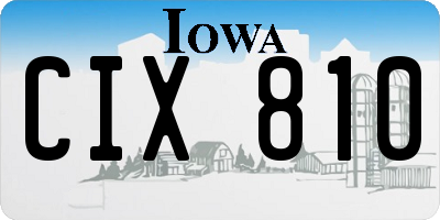 IA license plate CIX810