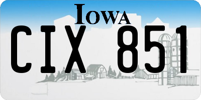 IA license plate CIX851