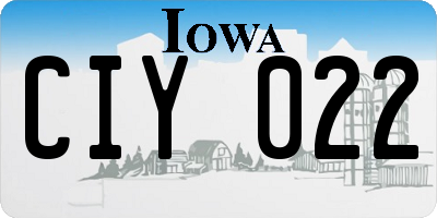 IA license plate CIY022