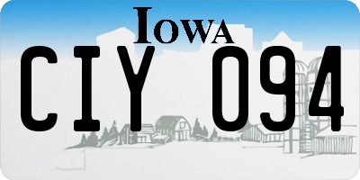 IA license plate CIY094