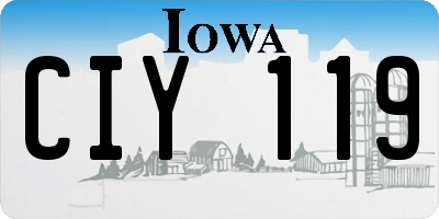 IA license plate CIY119