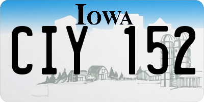 IA license plate CIY152