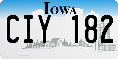 IA license plate CIY182