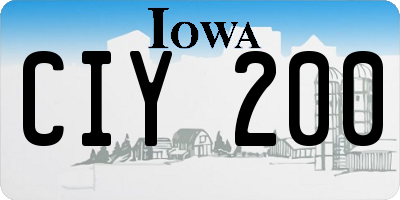 IA license plate CIY200