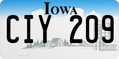 IA license plate CIY209