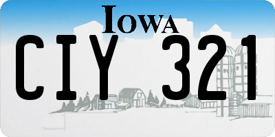 IA license plate CIY321