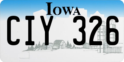 IA license plate CIY326