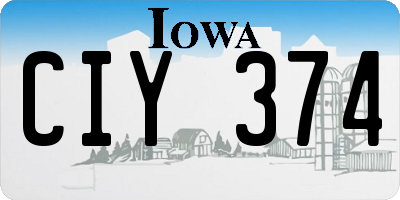 IA license plate CIY374