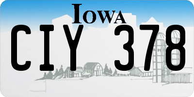 IA license plate CIY378
