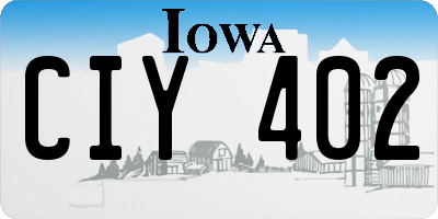 IA license plate CIY402