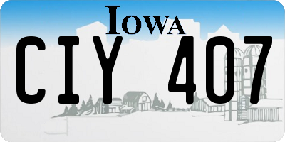 IA license plate CIY407