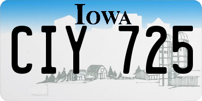 IA license plate CIY725