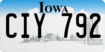 IA license plate CIY792