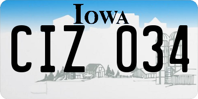 IA license plate CIZ034