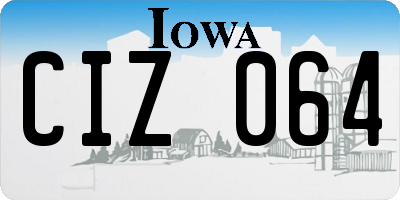 IA license plate CIZ064
