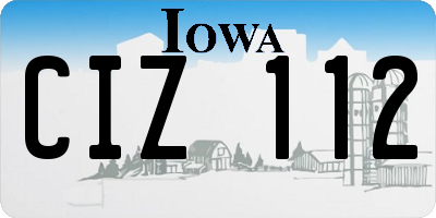 IA license plate CIZ112