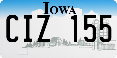 IA license plate CIZ155