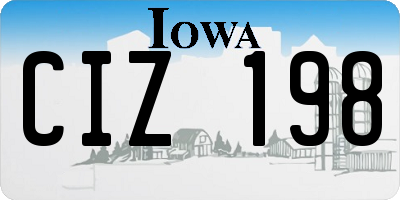 IA license plate CIZ198