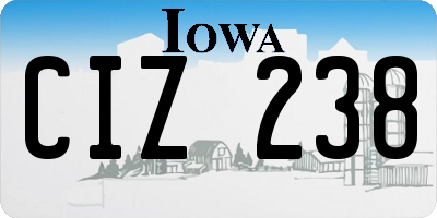 IA license plate CIZ238