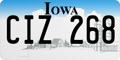 IA license plate CIZ268