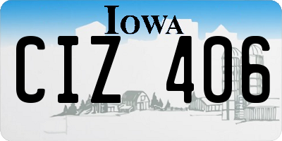 IA license plate CIZ406