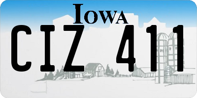 IA license plate CIZ411
