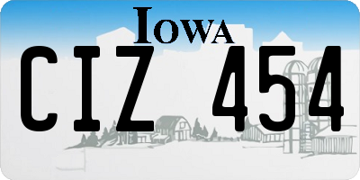 IA license plate CIZ454